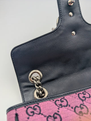 Purple GG Marmont Flap Monogram Shoulder Bag