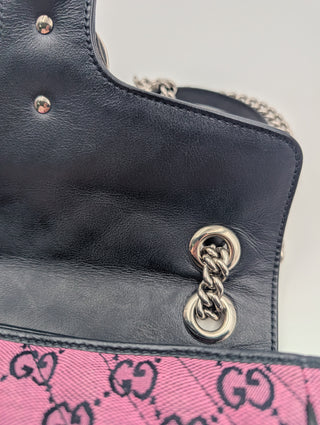 Purple GG Marmont Flap Monogram Shoulder Bag