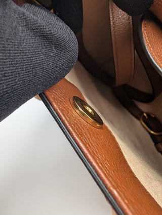 Brown Diana Tote Bag With Bamboo Handle