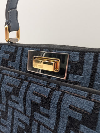 Fendi Dark Blue Monogram Peekaboo Iseeu