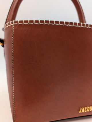 Brown Leather Le Seau Carre Bucket Bag