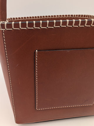 Brown Leather Le Seau Carre Bucket Bag