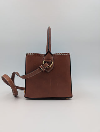 Brown Leather Le Seau Carre Bucket Bag