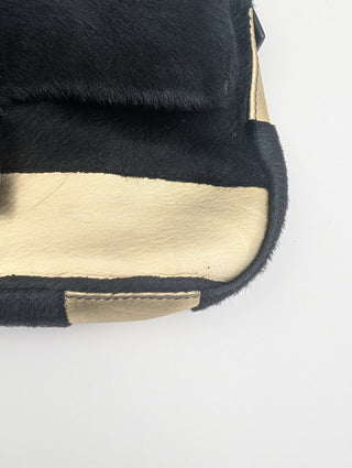 Black And Gold Baguette Handbag