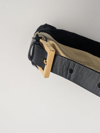 Black And Gold Baguette Handbag