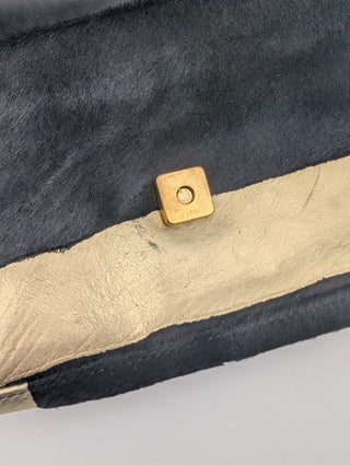 Black And Gold Baguette Handbag