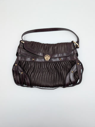 Dark Brown Plisse Chef Handbag