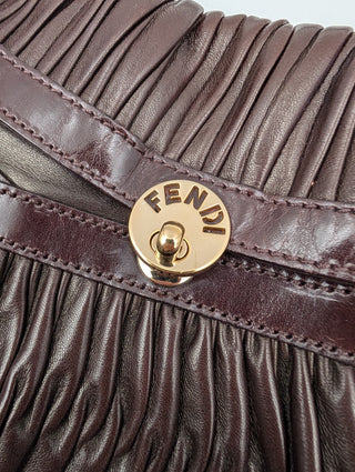 Dark Brown Plisse Chef Handbag