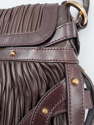 Dark Brown Plisse Chef Handbag