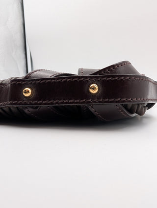 Dark Brown Plisse Chef Handbag