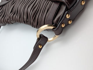 Dark Brown Plisse Chef Handbag