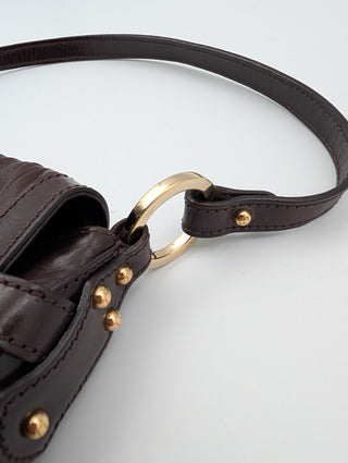 Dark Brown Plisse Chef Handbag