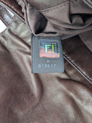 Dark Brown Plisse Chef Handbag