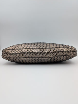 Brown Shiny Woven Handbag