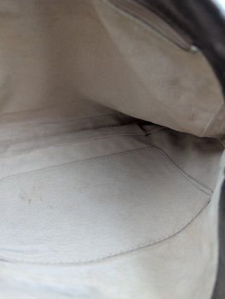 Brown Shiny Woven Handbag