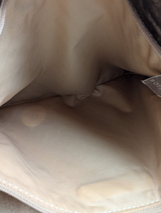 Brown Shiny Woven Handbag