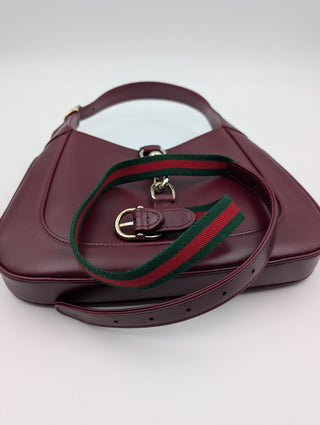 Burgundy Jackie 1961 Small Leather Shoulder Bag