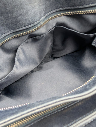 Black Patent Accordion Shopping Tote