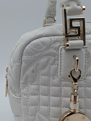 White Demetra Vanitas Top Handle Bag In Quilted Leather