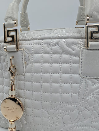 White Demetra Vanitas Top Handle Bag In Quilted Leather