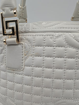 White Demetra Vanitas Top Handle Bag In Quilted Leather