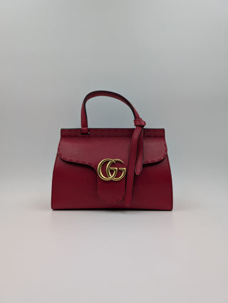 Red GG Marmont Top Handle Bag