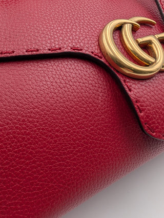 Red GG Marmont Top Handle Bag