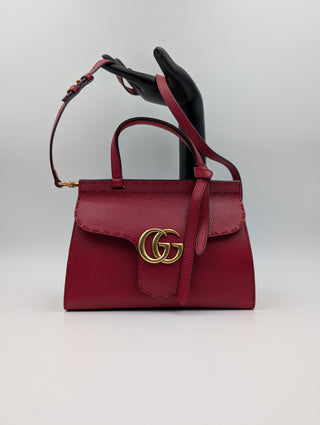Red GG Marmont Top Handle Bag