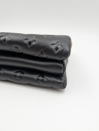 Black Coussin Monogram Embossed Lambskin Bag