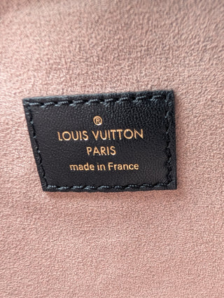 Black Coussin Monogram Embossed Lambskin Bag