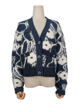 Blue And White Knitwear Cardigan