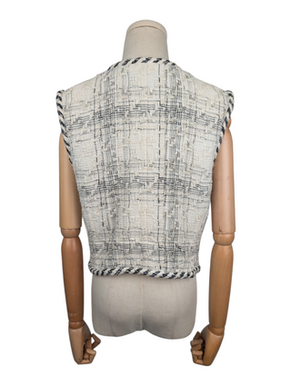White Tweed Vest Jacket