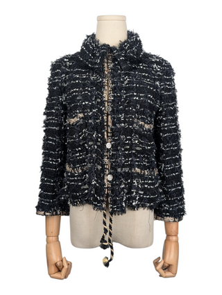 Black Tweed Jacket With Enamelled "CC" Bottlecap Buttons