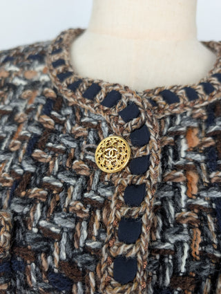 Brown Lesage Tweed Jacket With Bronze "CC" Logo Buttons