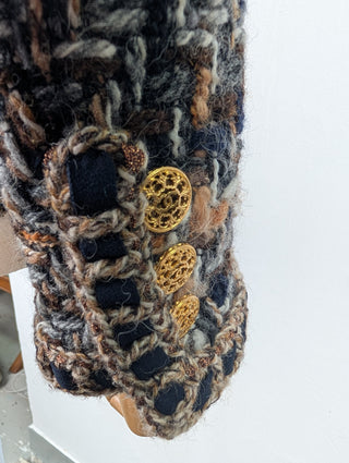 Brown Lesage Tweed Jacket With Bronze "CC" Logo Buttons