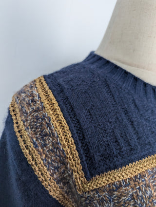 Blue Knit Pullover With Chanel Logo