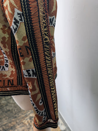 Gold Rockstud Manifeesto Bandana Knit Cardigan
