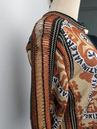 Gold Rockstud Manifeesto Bandana Knit Cardigan