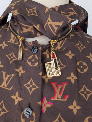 Brown Monogram Shirt With Graffiti