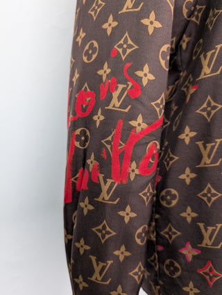 Brown Monogram Shirt With Graffiti
