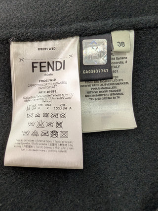 Black Cape Coat With Fur Pockets