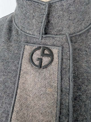 Grey Cashmere Jacket with Beige Patches
