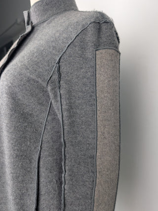 Grey Cashmere Jacket with Beige Patches