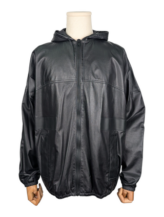 Black Lambskin Jacket With Hood