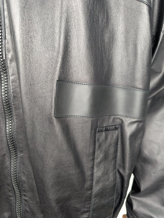 Black Lambskin Jacket With Hood