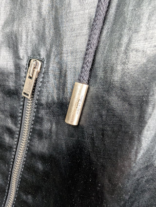 Black Lambskin Jacket With Hood