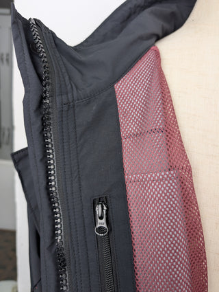 Black Parka With Wool Pattern