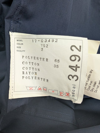 Navy Dress With Multi Color Cotton Floral Embroidery