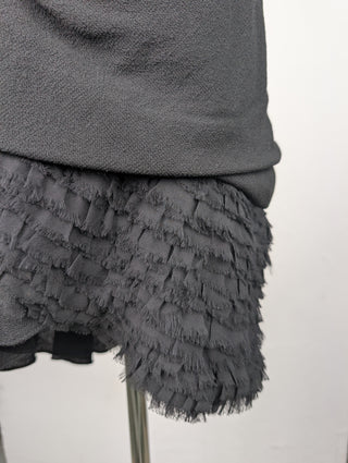 Black Strap Dress With Chiffon Mesh