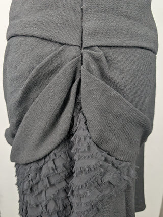 Black Strap Dress With Chiffon Mesh